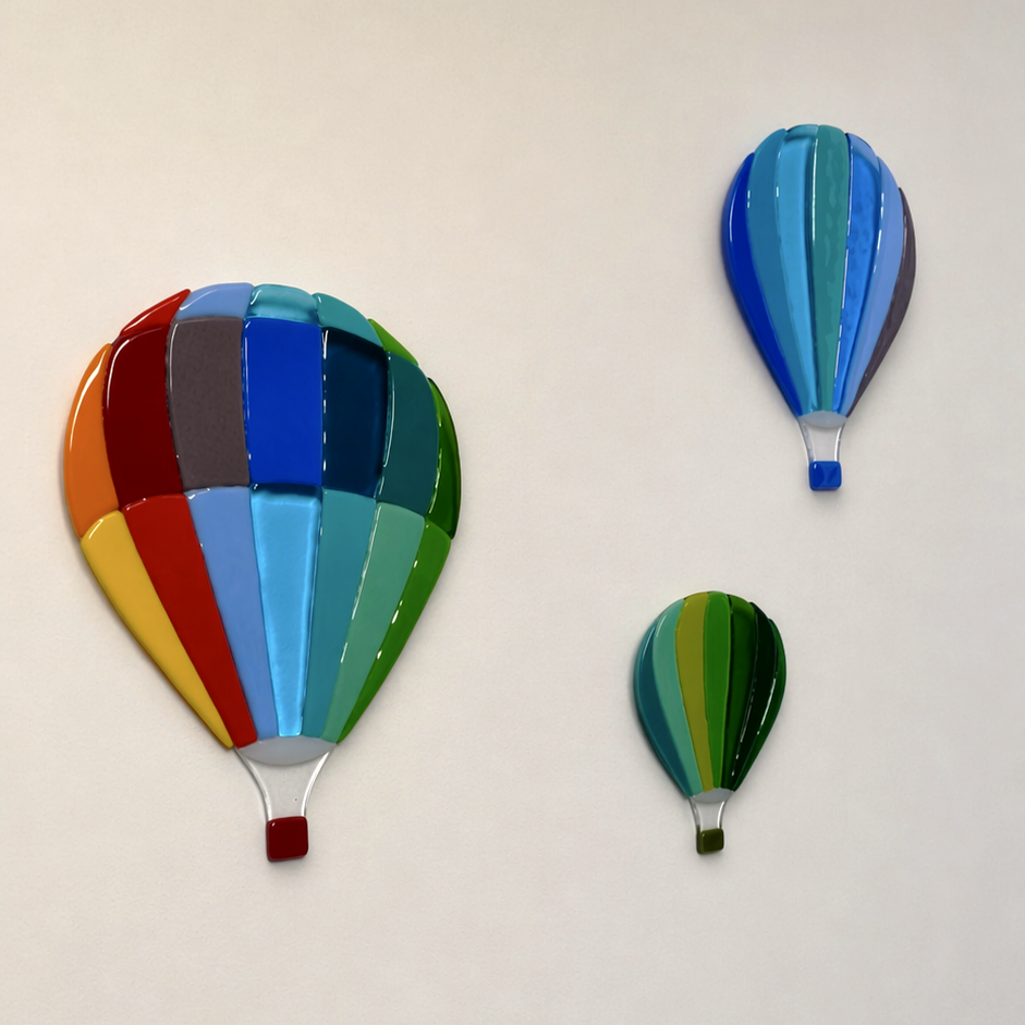 Montgolfières en verre fondu