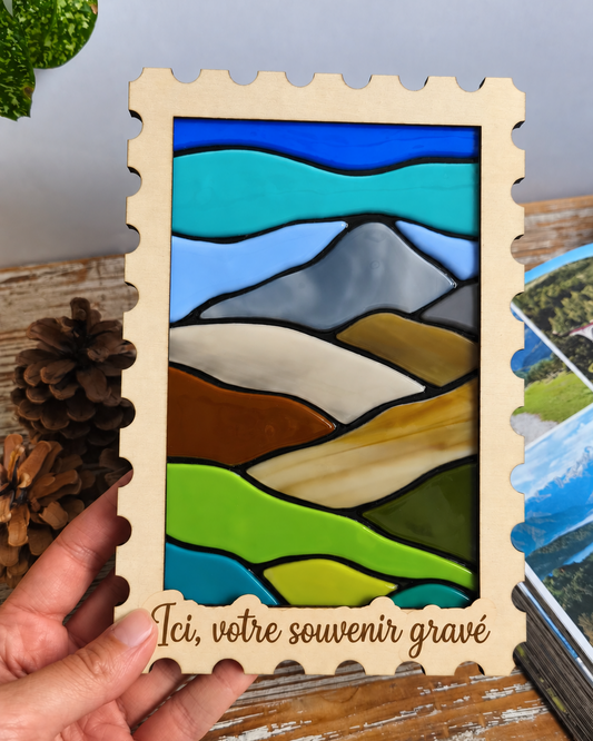 Illustration du fond n°1 pour la création personnalisée en verre et en bois qui illustrera votre souvenir en montagne