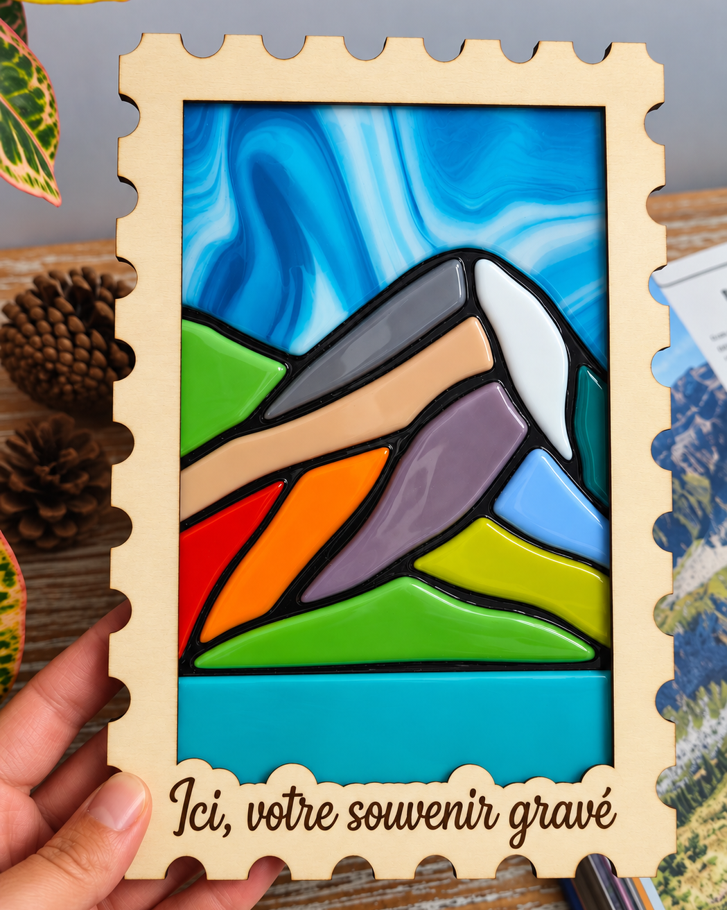 Illustration du fond n°2 pour la création personnalisée en verre et en bois qui illustrera votre souvenir en montagne